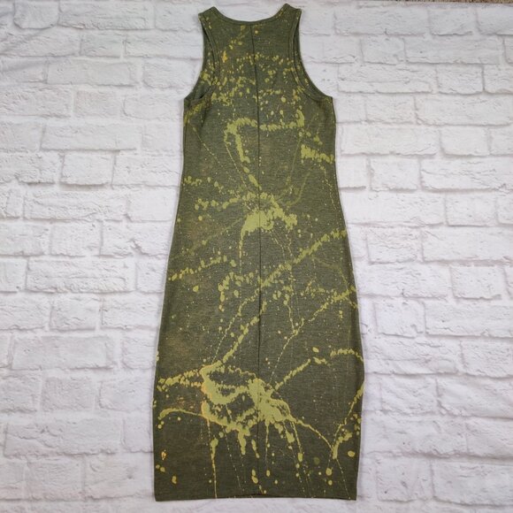 One of a Kind Zebra Dress Bleach Painted Reverse Dyed Bodycon Y2K Artcore Racer - Picture 12 of 12